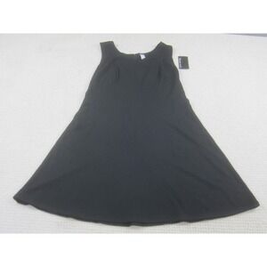 Pure Energy Womens 1X Tank Dress Black Casual‎ Sleeveless Knee Length Fitted NWT